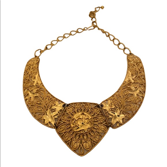 Vintage Gold Metal Collar Necklace - Picture 3 of 3